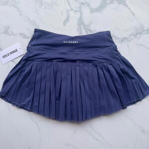 Gold Hinge True Navy Tennis Pleated Skirt with Shorts Skort